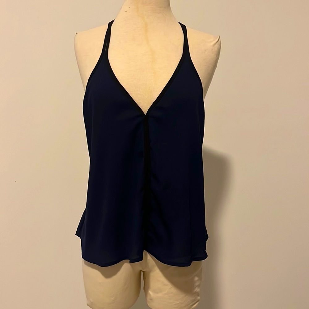 Midnight blue silk top
